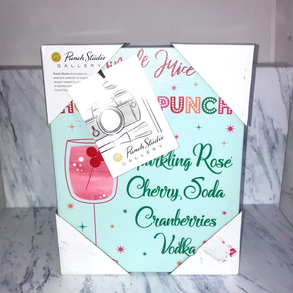 NWT Punch studio gallery jingle juice holiday punch wall art